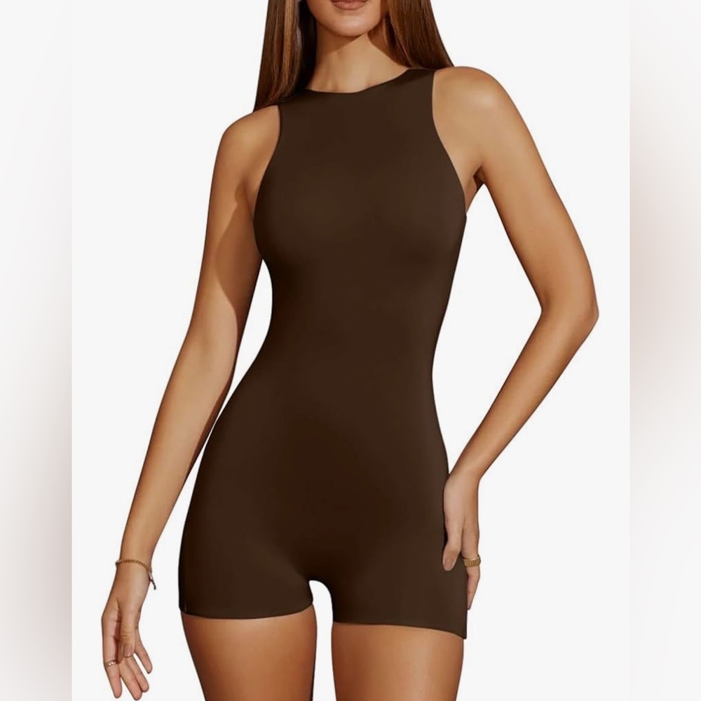 sleeveless jumpsuit.